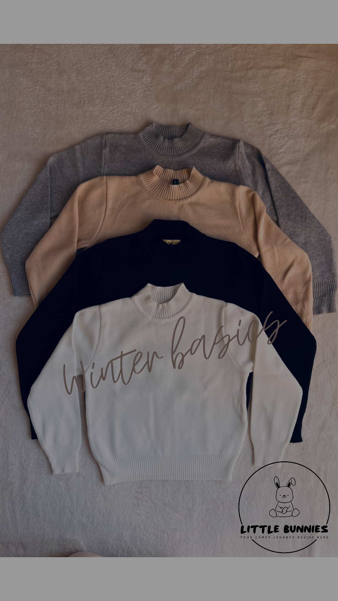 Basic Knitting Half Collar Black Pullover