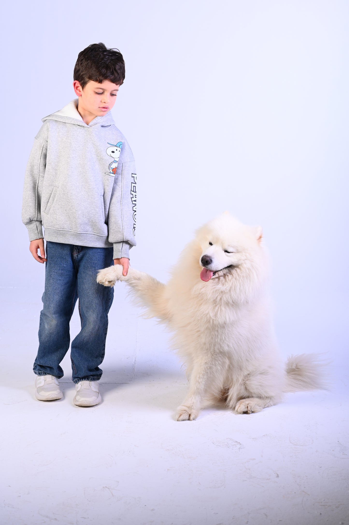 Snoppy Grey Fleece Oversize Hoodie