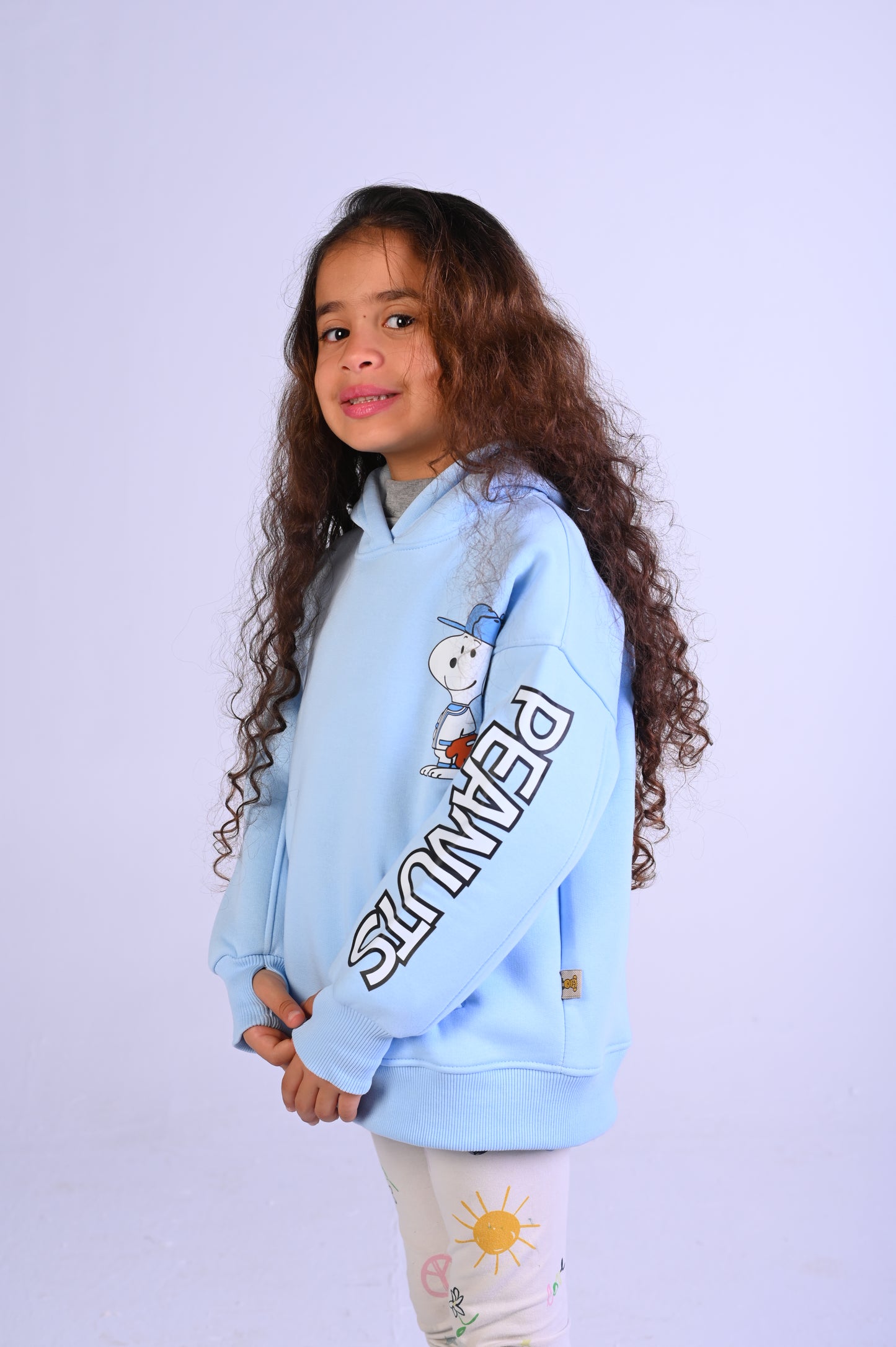 SNOPPY Fleece Baby Blue Oversize Hoodie