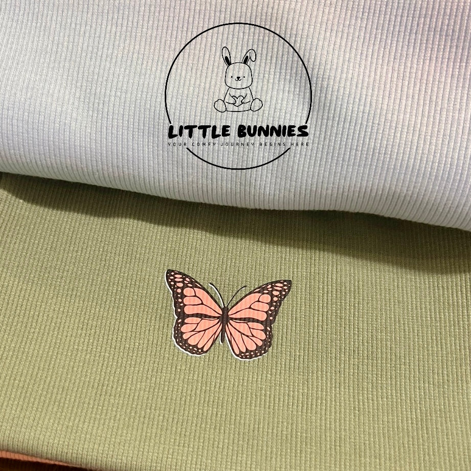 Light Green Ribbed Cotton Girls T-shirt