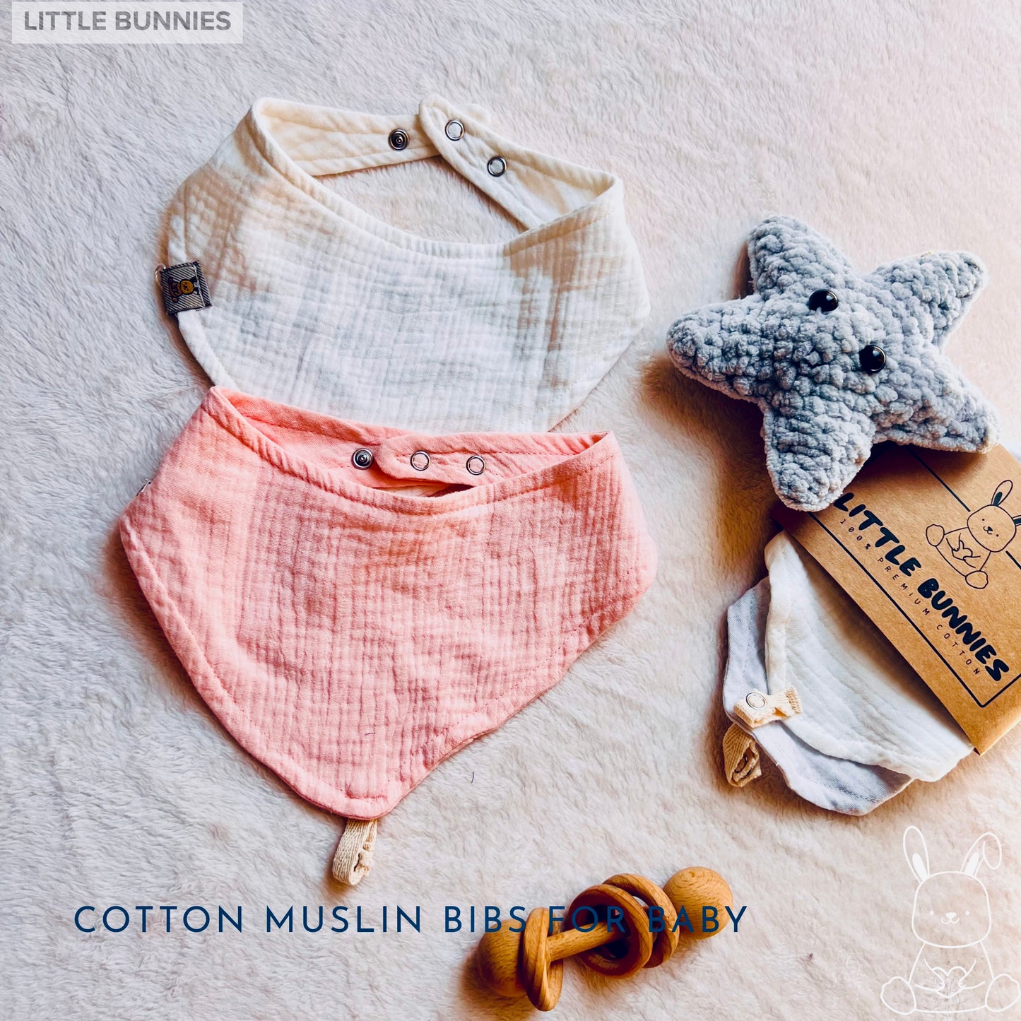 Cotton Muslin Bibs for baby