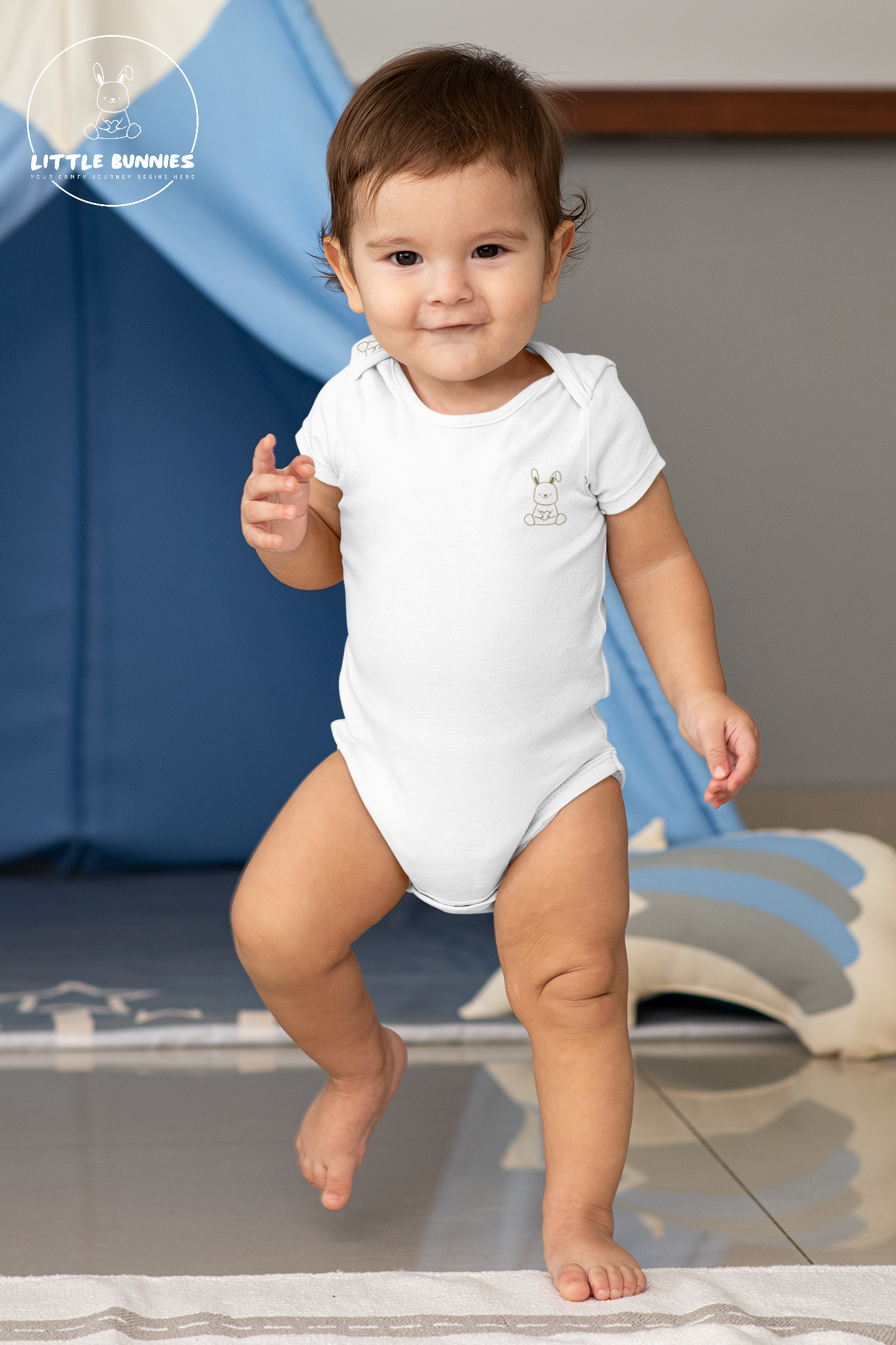 Little Bunnies Premium Cotton LOGO Onesie Half Sleeve