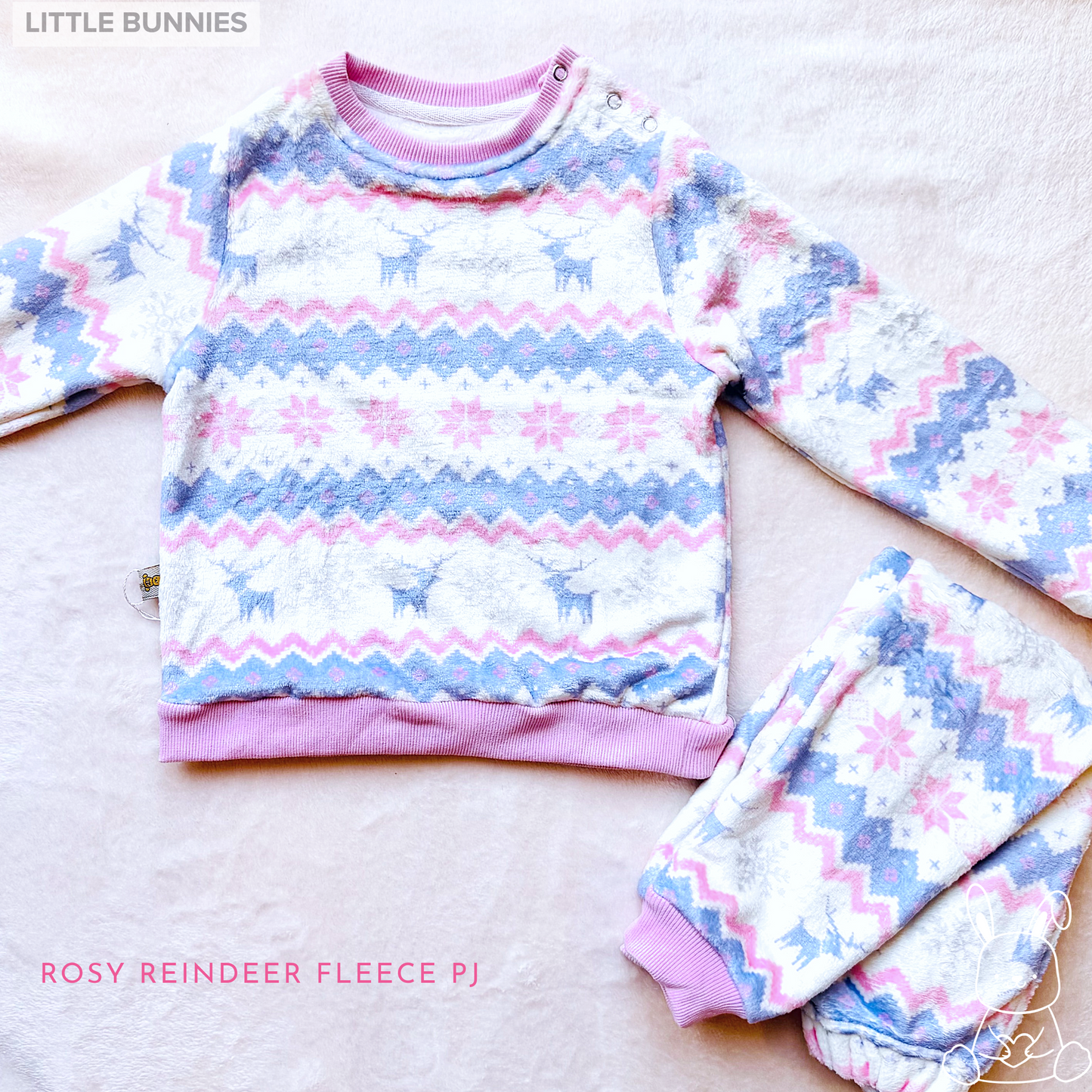 Reindeer Pinkish Fleece Pyjama
