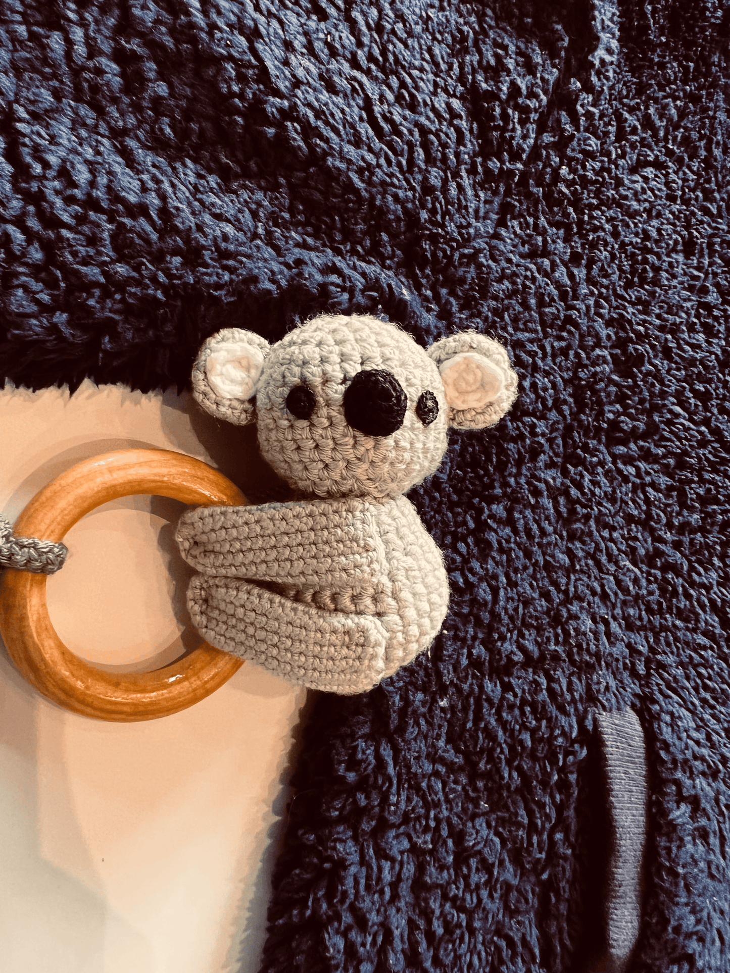 Handmade Crochet Christmas Reindeer Baby Rattle