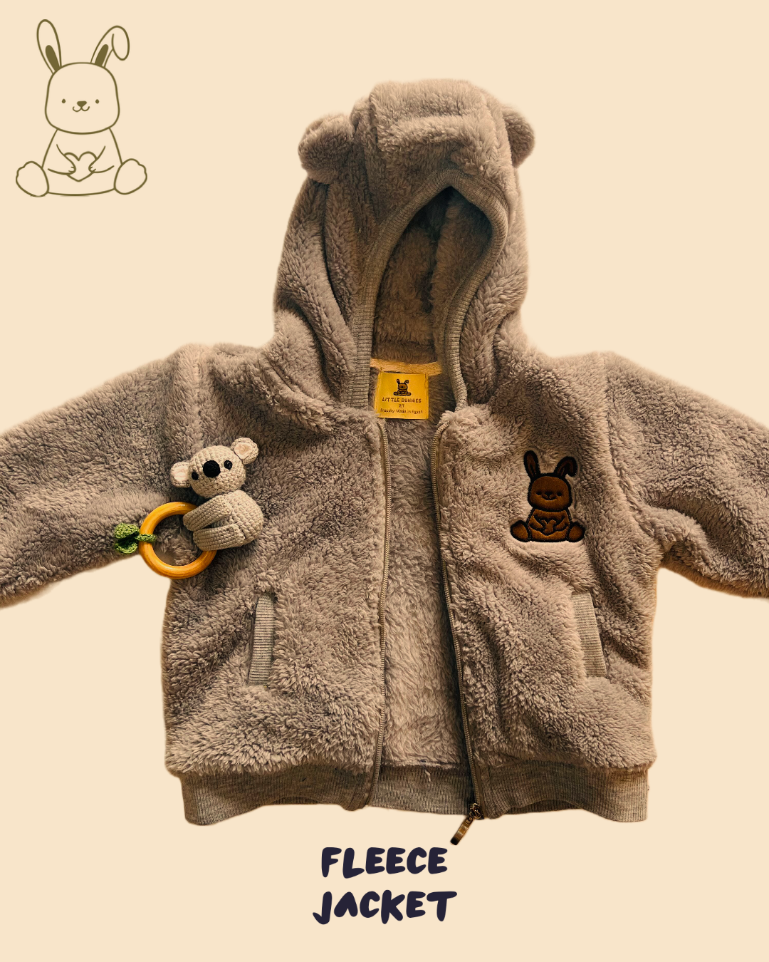 Little Bunnies Fleece Fur Zip Jacket