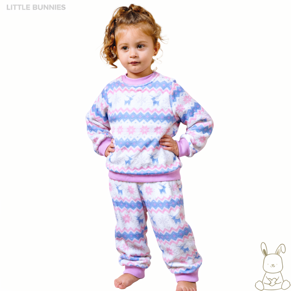 Reindeer Pinkish Fleece Pyjama