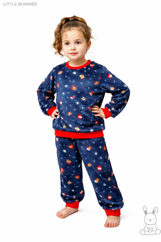Navy Santa Fleece Pyjama