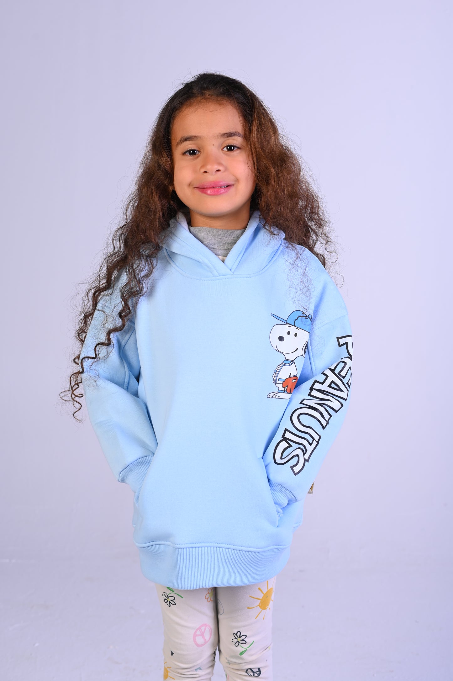 SNOPPY Fleece Baby Blue Oversize Hoodie