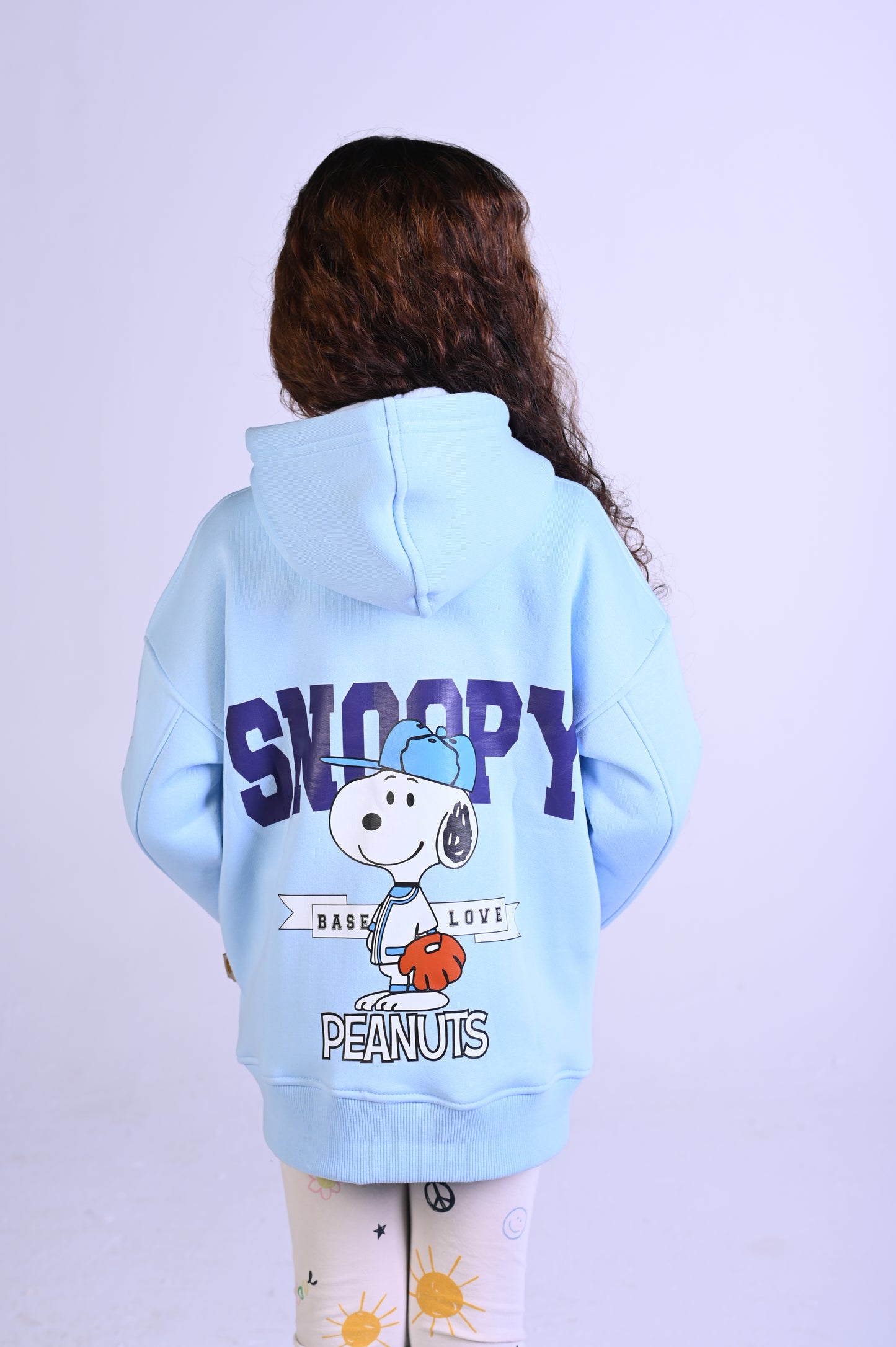 SNOPPY Fleece Baby Blue Oversize Hoodie