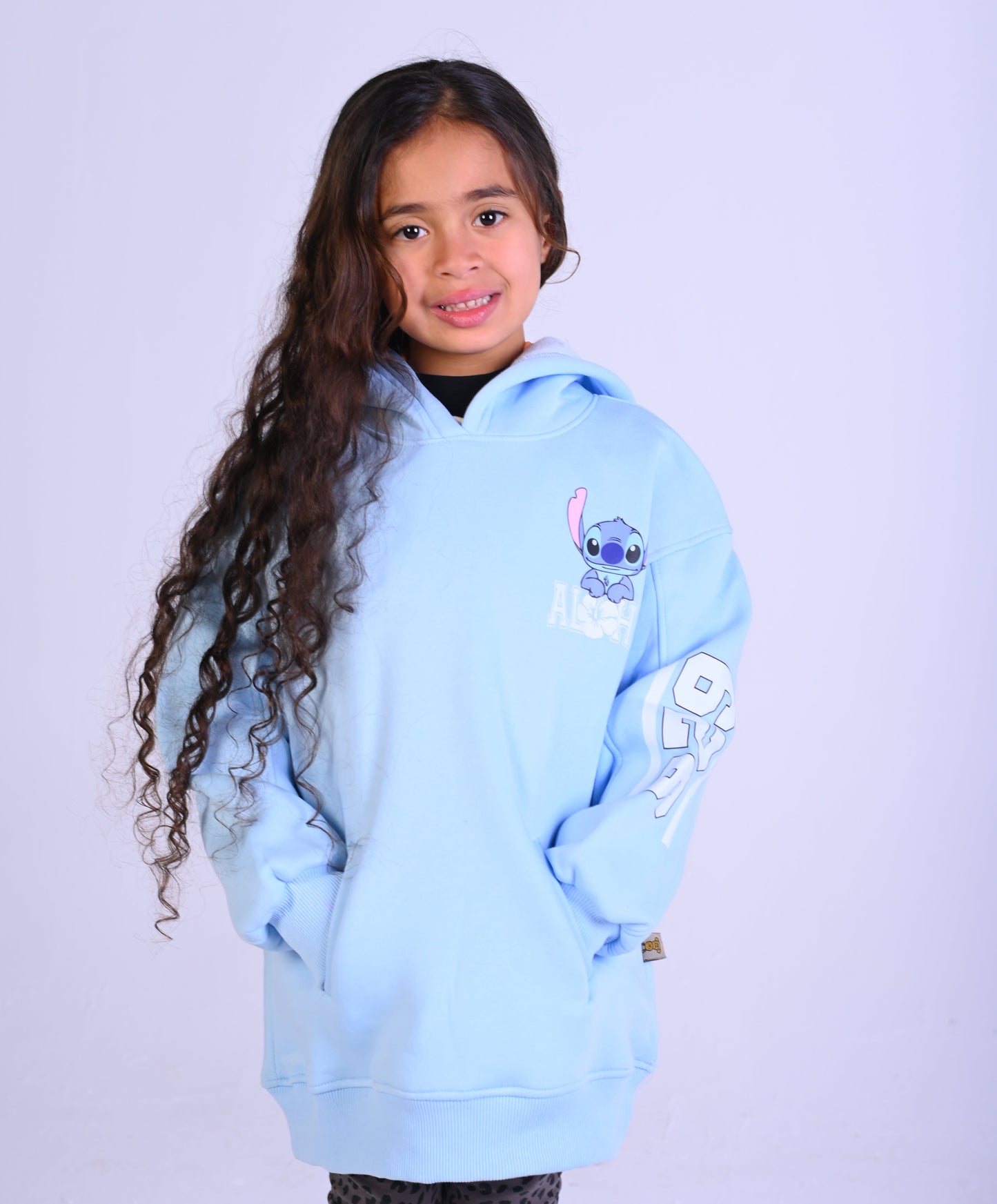 STITCH Fleece Blue Oversize Hoodie