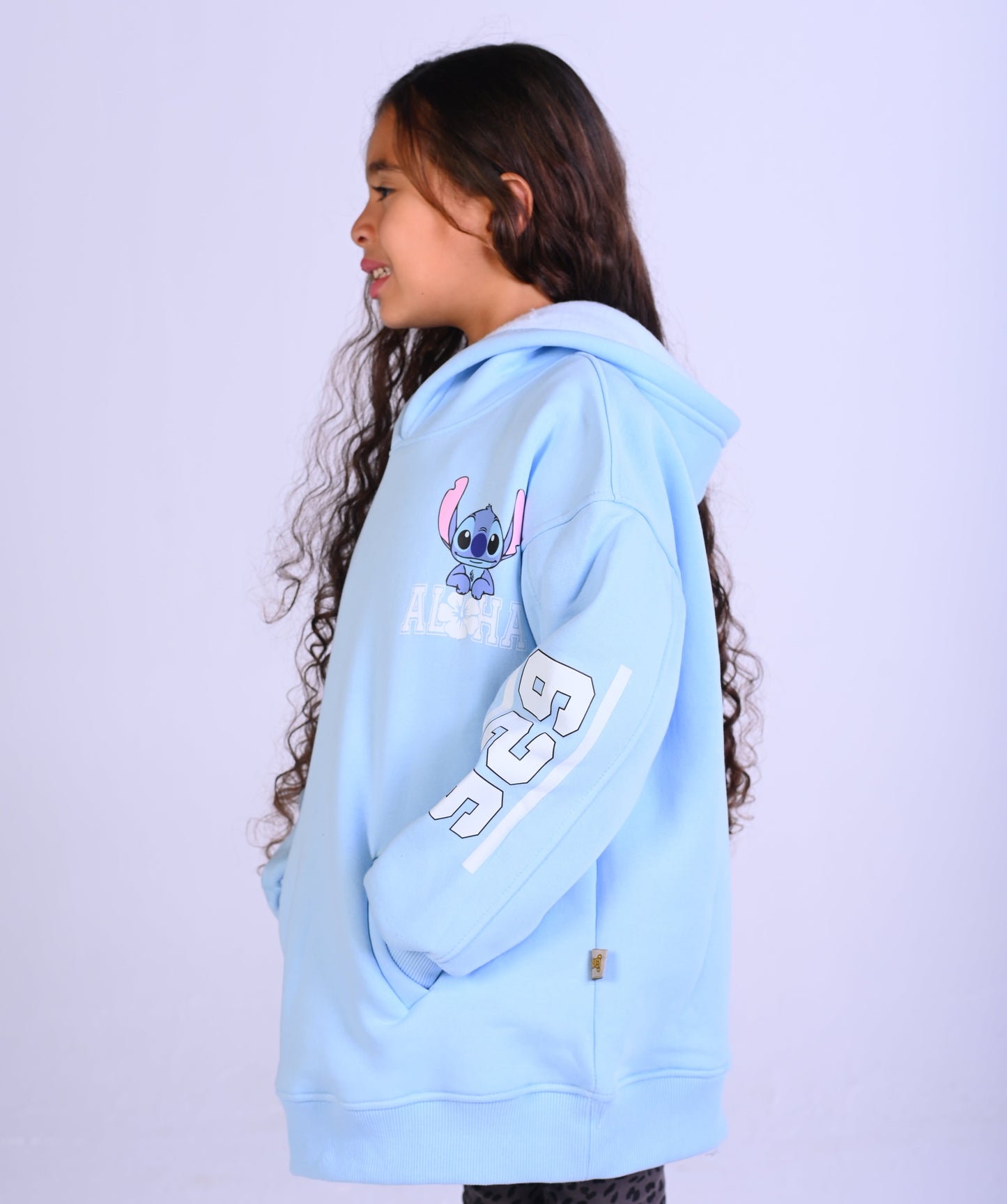 STITCH Fleece Blue Oversize Hoodie