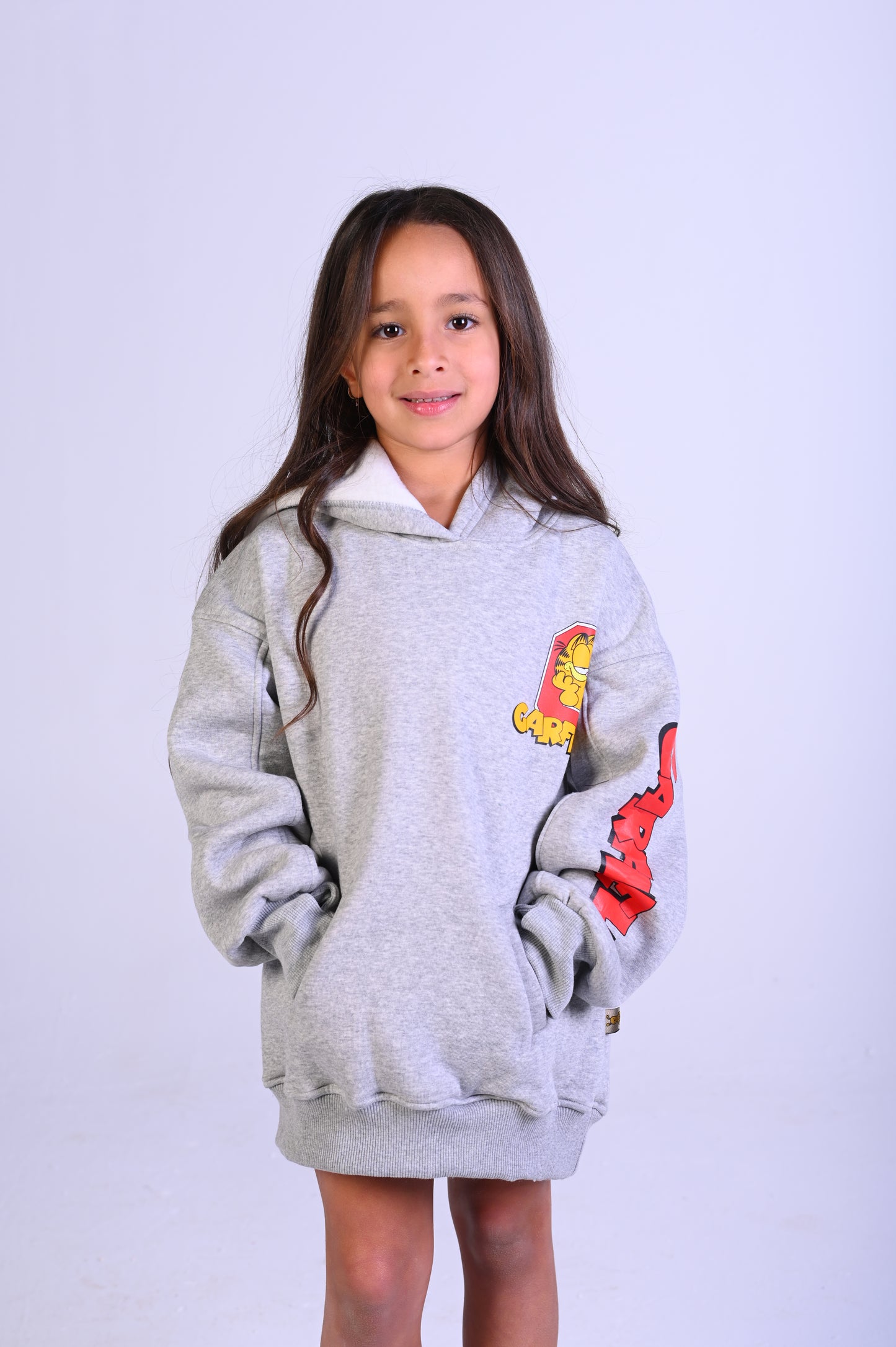 Garfield Grey Fleece Oversize Hoodie