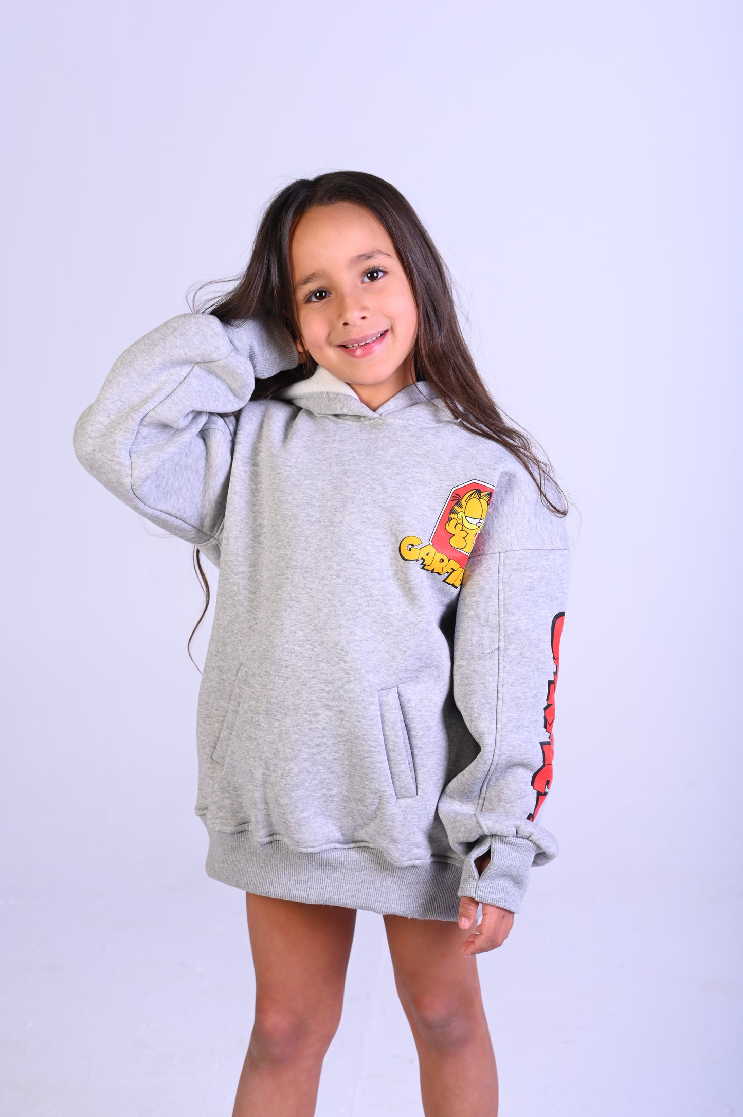 Garfield Grey Fleece Oversize Hoodie