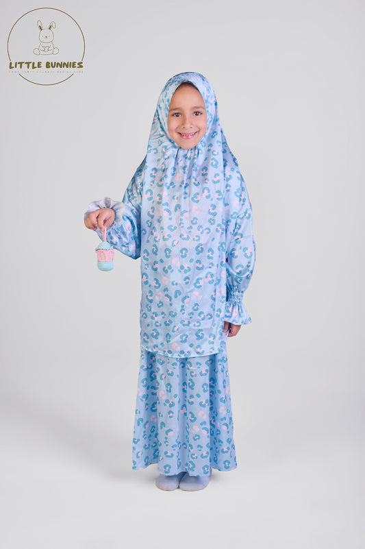 Blue Leopard Satin Isdal Set Box