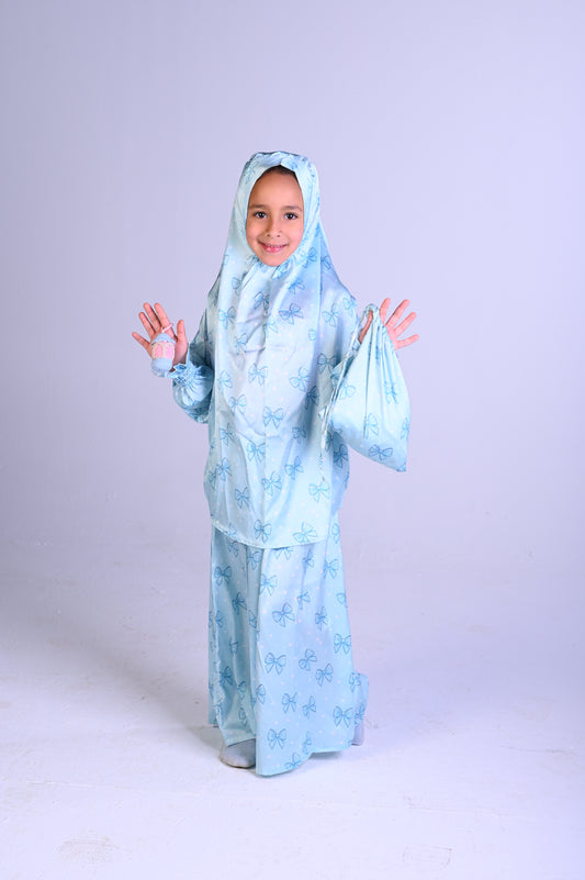 Blue Bows Satin Isdal Set Box