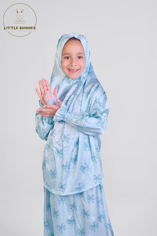 Blue Bows Satin Isdal Set Box