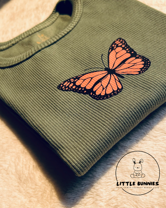 Light Green Ribbed Cotton Girls T-shirt