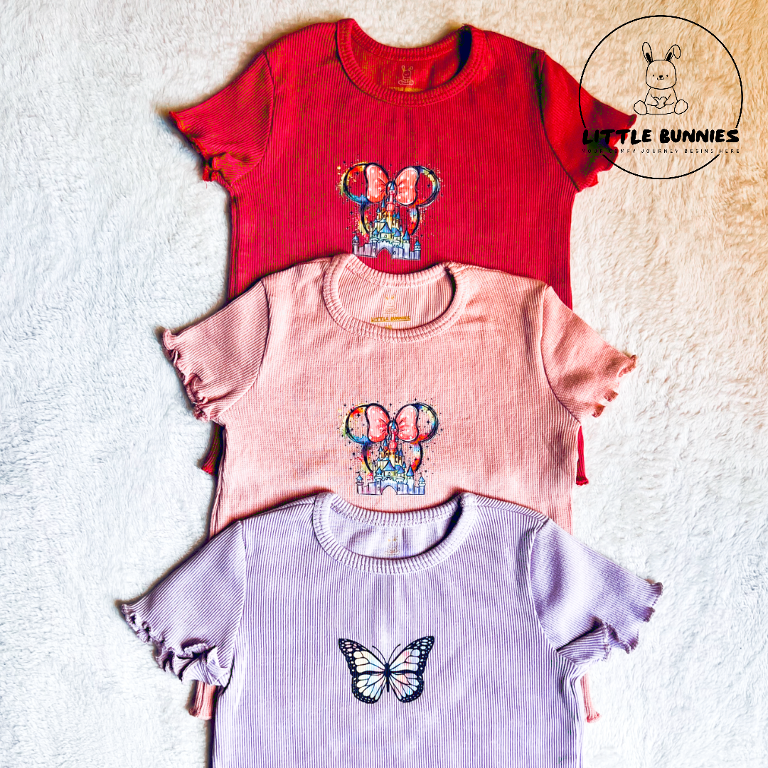 Cashmere Ribbed Cotton Girls T-shirt