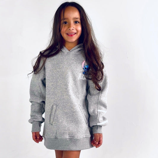 Stitch Grey Fleece Oversize Hoodie
