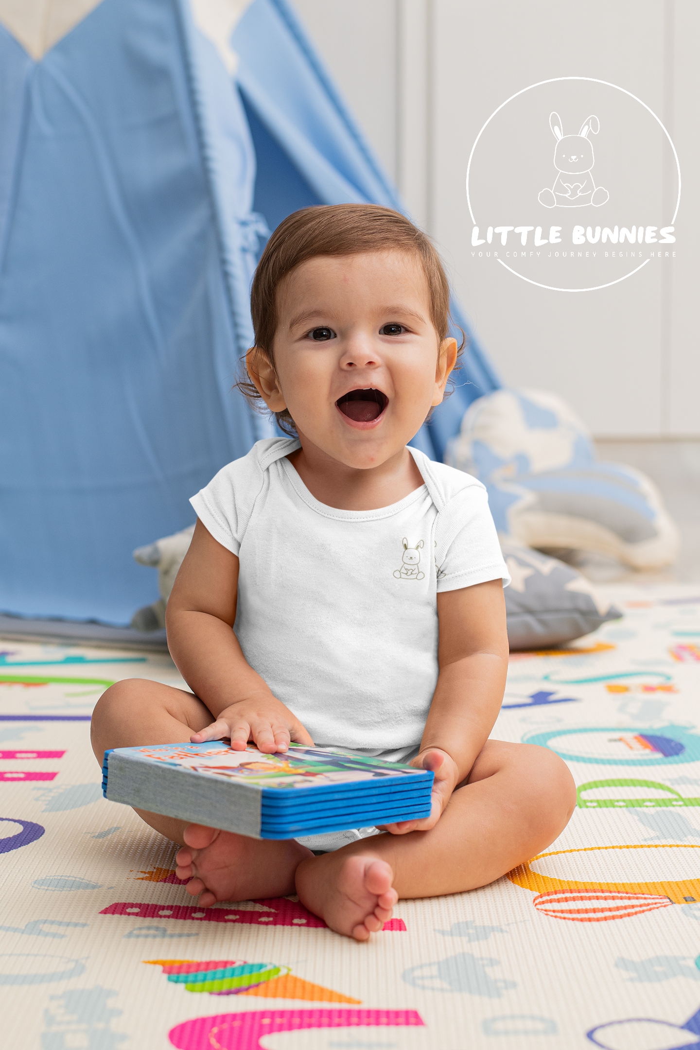 Little Bunnies Premium Cotton LOGO Onesie Half Sleeve