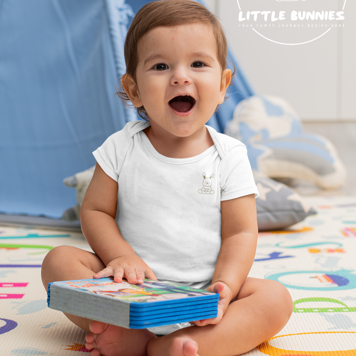 Little Bunnies Premium Cotton LOGO Onesie Half Sleeve