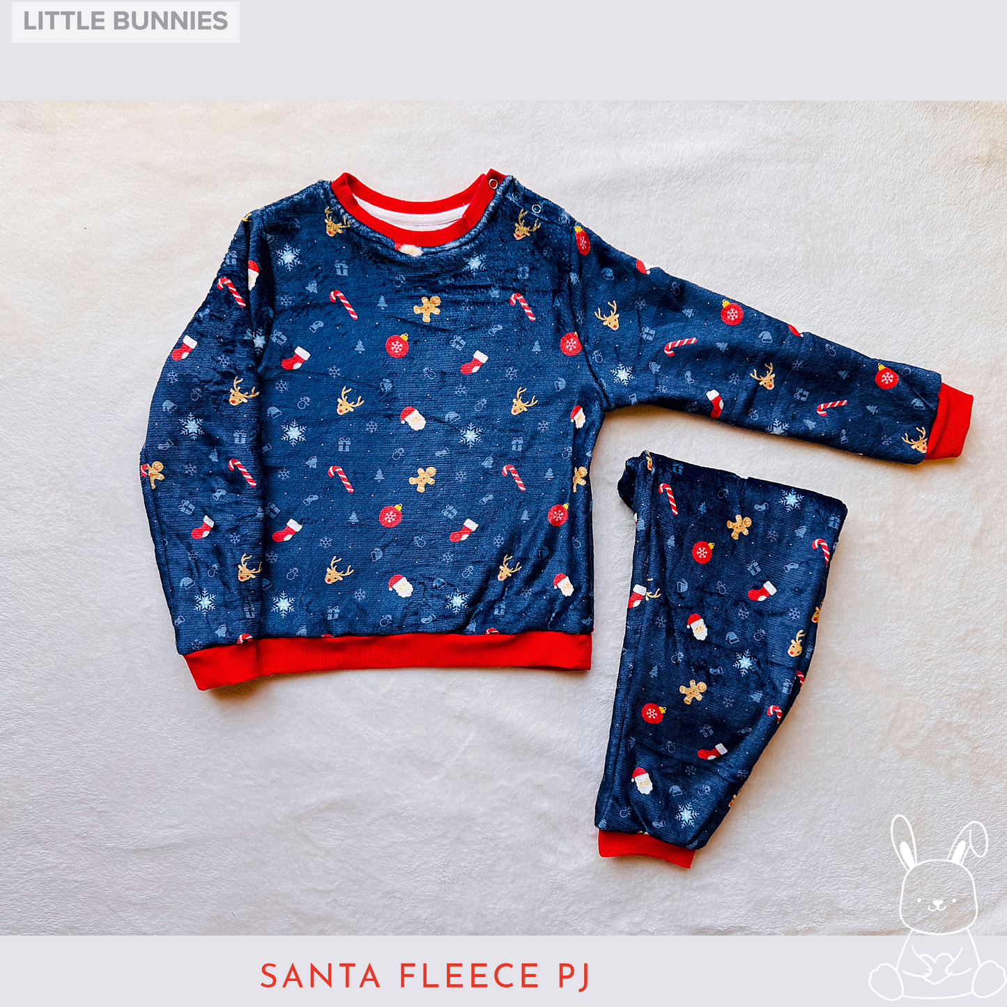 Navy Santa Fleece Pyjama