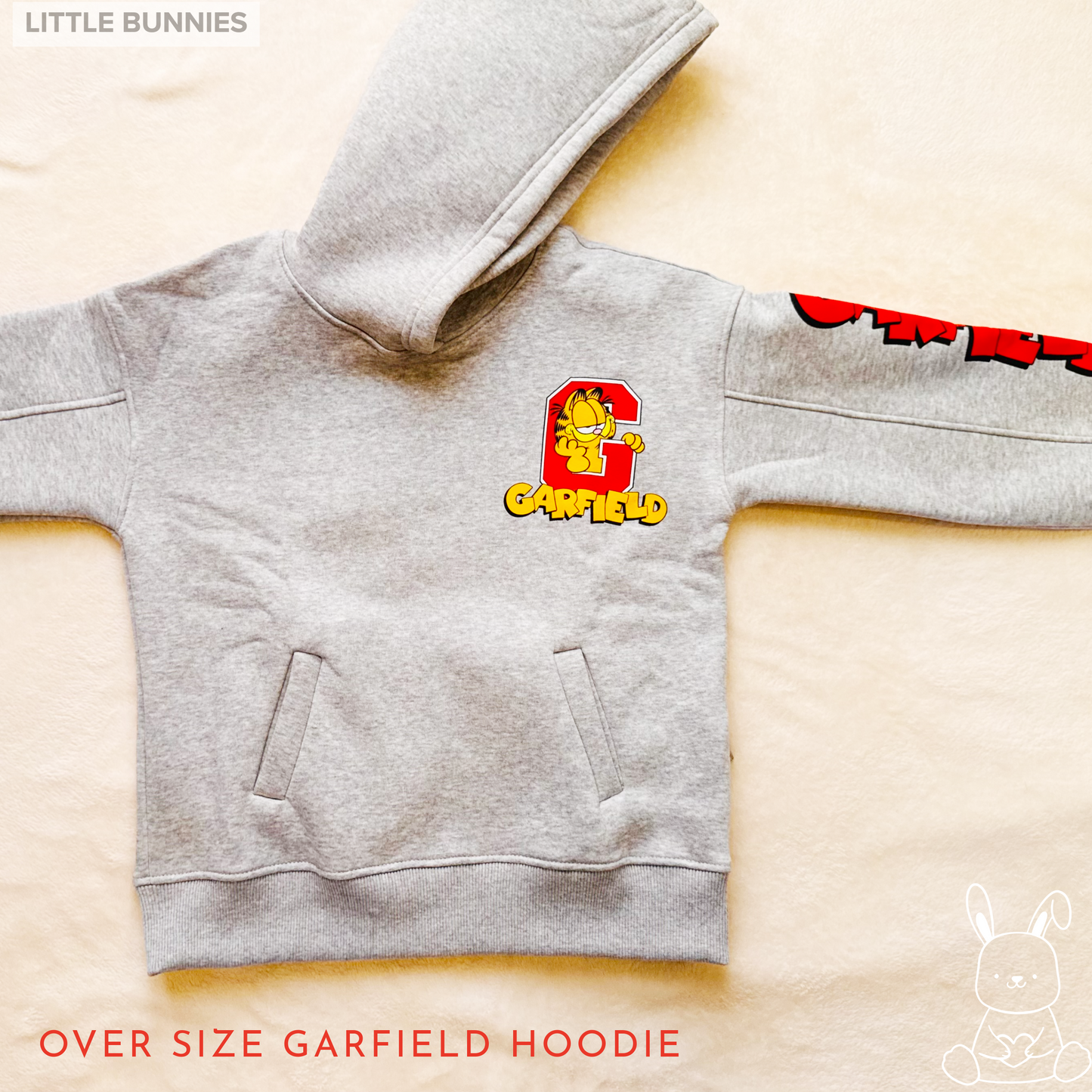 Garfield Grey Fleece Oversize Hoodie