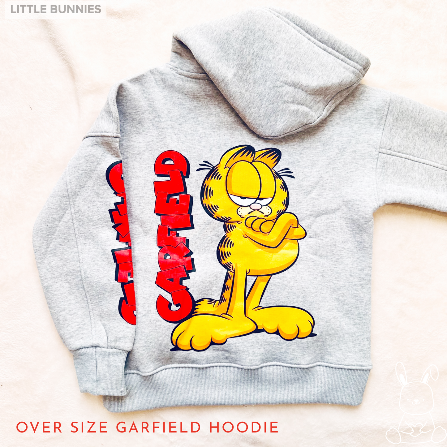 Garfield Grey Fleece Oversize Hoodie