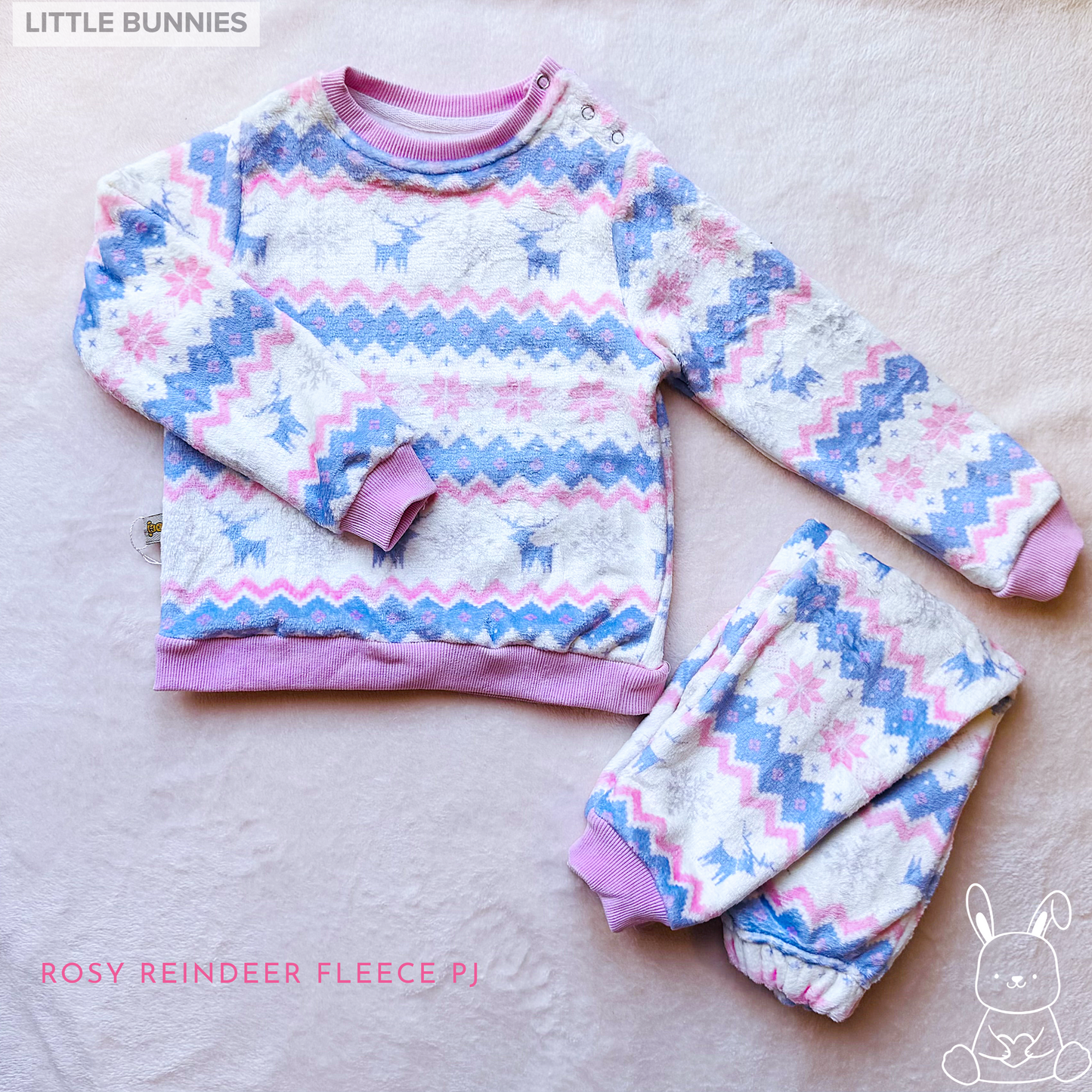 Reindeer Pinkish Fleece Pyjama